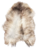 Grey Icelandic sheepskin rug of about 120 × 85 cm, seen from above: the exact sheepskin you receive