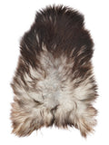 Grey Icelandic sheepskin rug of about 120 × 75 cm, seen from above: the exact sheepskin you receive
