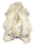 Grey Icelandic sheepskin rug of about 130 × 80 cm, seen from above: the exact sheepskin you receive