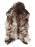 Grey Icelandic sheepskin rug of about 130 × 70 cm, seen from above: the exact sheepskin you receive
