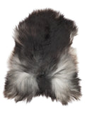 Grey Icelandic sheepskin rug of about 120 × 85 cm, seen from above: the exact sheepskin you receive