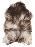Grey Icelandic sheepskin rug of about 130 × 85 cm, seen from above: the exact sheepskin you receive