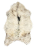 Grey Icelandic sheepskin rug of about 110 × 70 cm, seen from above: the exact sheepskin you receive