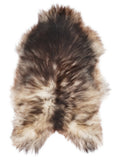 Grey Icelandic sheepskin rug of about 110 × 75 cm, seen from above: the exact sheepskin you receive