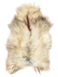 Grey Icelandic sheepskin rug of about 130 × 80 cm, seen from above: the exact sheepskin you receive
