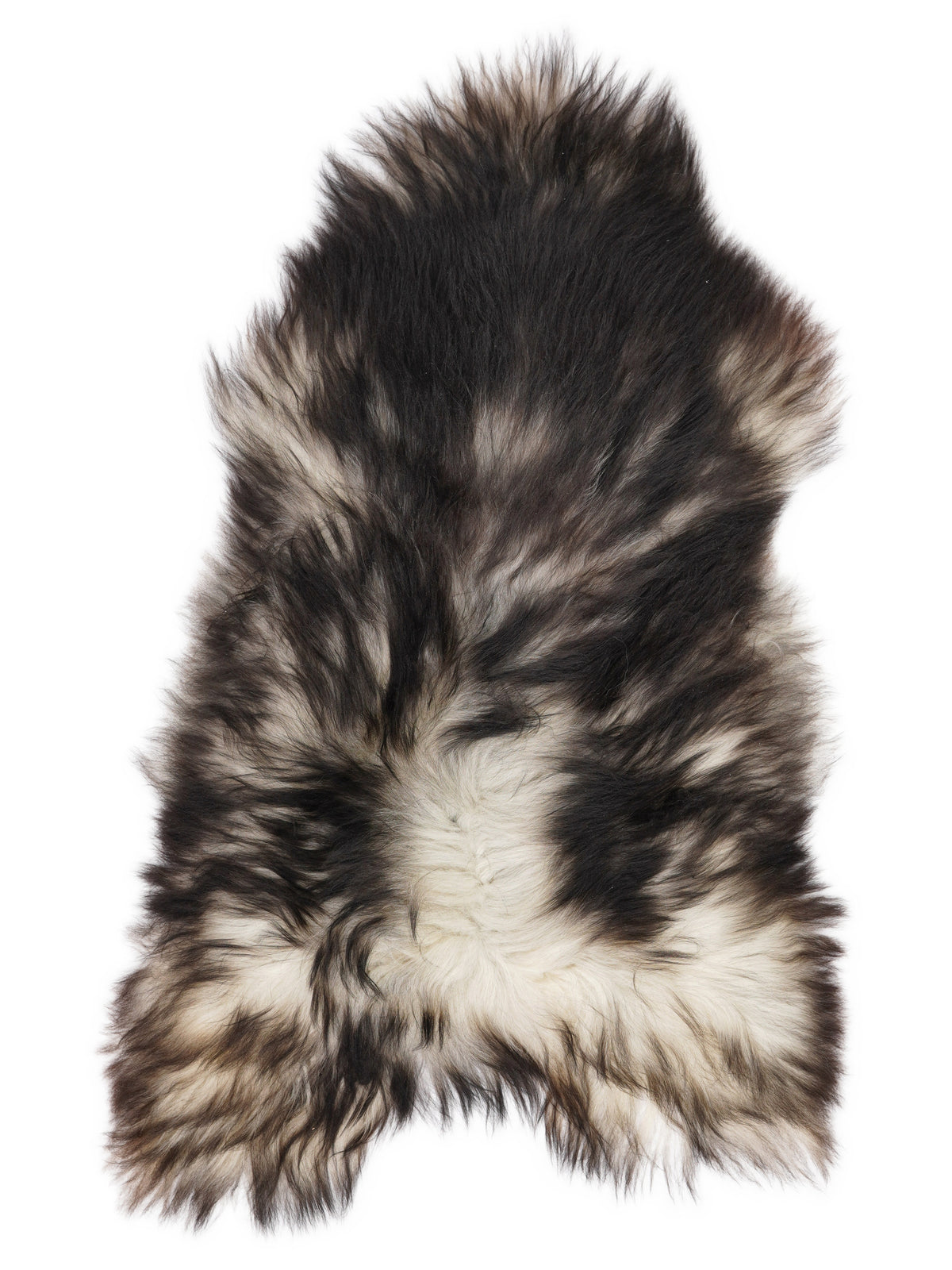 Grey Icelandic sheepskin rug of about 120 × 70 cm, seen from above: the exact sheepskin you receive