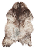 Grey Icelandic sheepskin rug of about 120 × 75 cm, seen from above: the exact sheepskin you receive