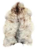 Grey Icelandic sheepskin rug of about 110 × 75 cm, seen from above: the exact sheepskin you receive
