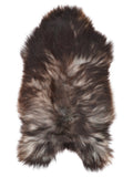 Grey Icelandic sheepskin rug of about 135 × 75 cm, seen from above: the exact sheepskin you receive