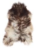 Grey Icelandic sheepskin rug of about 120 × 75 cm, seen from above: the exact sheepskin you receive