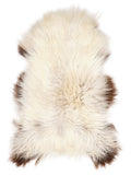 Icelandic multicolour sheepskin rug of about 120 × 70 cm, seen from above: the exact sheepskin you receive