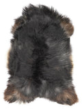 Icelandic multicolour sheepskin rug of about 115 × 75 cm, seen from above: the exact sheepskin you receive