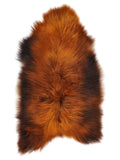 Icelandic Rusty sheepskin rug of about 120 × 75 cm, seen from above: the exact sheepskin you receive