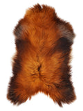 Icelandic Rusty sheepskin rug of about 120 × 70 cm, seen from above: the exact sheepskin you receive