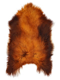 Icelandic Rusty sheepskin rug of about 125 × 85 cm, seen from above: the exact sheepskin you receive