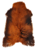 Icelandic Rusty sheepskin rug of about 120 × 80 cm, seen from above: the exact sheepskin you receive