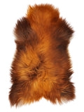 Icelandic Rusty sheepskin rug of about 120 × 70 cm, seen from above: the exact sheepskin you receive