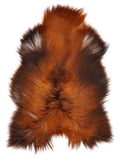 Icelandic Rusty sheepskin rug of about 120 × 80 cm, seen from above: the exact sheepskin you receive