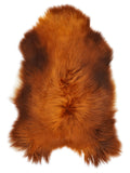Icelandic Rusty sheepskin rug of about 130 × 85 cm, seen from above: the exact sheepskin you receive