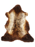 British multicolour sheepskin rug of about 100 × 60 cm, seen from above: the exact sheepskin you receive