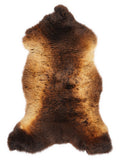 British multicolour sheepskin rug of about 110 × 55 cm, seen from above: the exact sheepskin you receive