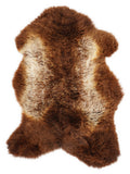 British multicolour sheepskin rug of about 115 × 65 cm, seen from above: the exact sheepskin you receive