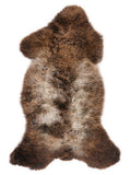 British multicolour sheepskin rug of about 105 × 50 cm, seen from above: the exact sheepskin you receive