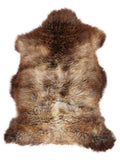 British multicolour sheepskin rug of about 110 × 70 cm, seen from above: the exact sheepskin you receive