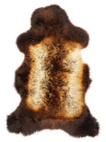 British multicolour sheepskin rug of about 110 × 60 cm, seen from above: the exact sheepskin you receive