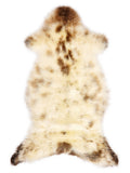 British multicolour sheepskin rug of about 120 × 55 cm, seen from above: the exact sheepskin you receive