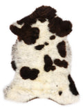 British multicolour sheepskin rug of about 105 × 60 cm, seen from above: the exact sheepskin you receive