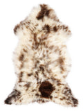 British multicolour sheepskin rug of about 115 × 60 cm, seen from above: the exact sheepskin you receive