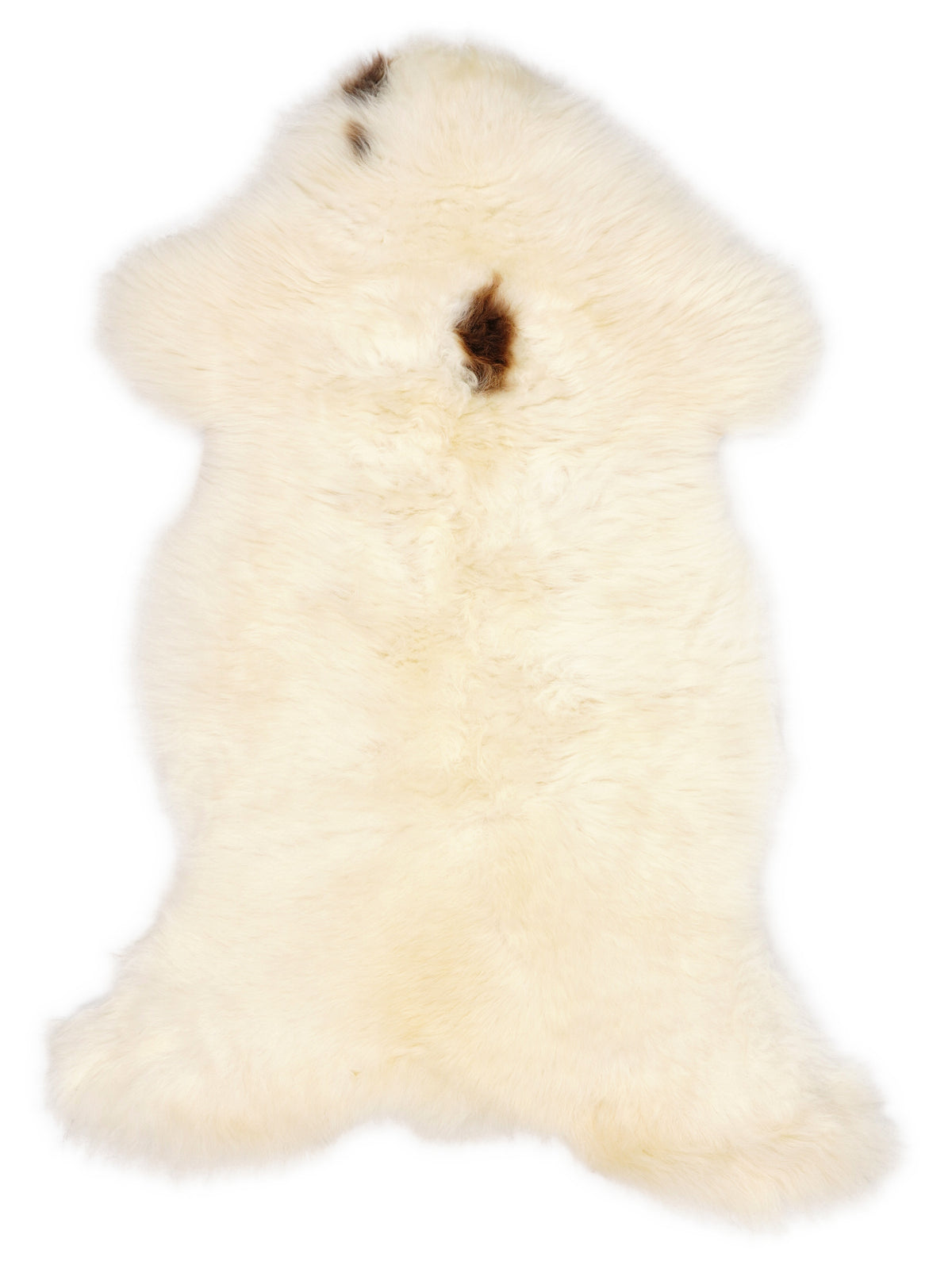 British multicolour sheepskin rug of about 120 × 60 cm, seen from above: the exact sheepskin you receive