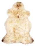 British multicolour sheepskin rug of about 110 × 60 cm, seen from above: the exact sheepskin you receive