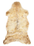 British multicolour sheepskin rug of about 110 × 60 cm, seen from above: the exact sheepskin you receive