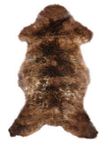 British multicolour sheepskin rug of about 120 × 60 cm, seen from above: the exact sheepskin you receive