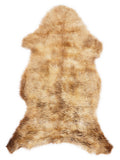 British multicolour sheepskin rug of about 115 × 60 cm, seen from above: the exact sheepskin you receive