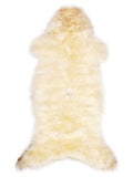 British multicolour sheepskin rug of about 110 × 50 cm, seen from above: the exact sheepskin you receive