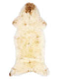 British multicolour sheepskin rug of about 120 × 50 cm, seen from above: the exact sheepskin you receive