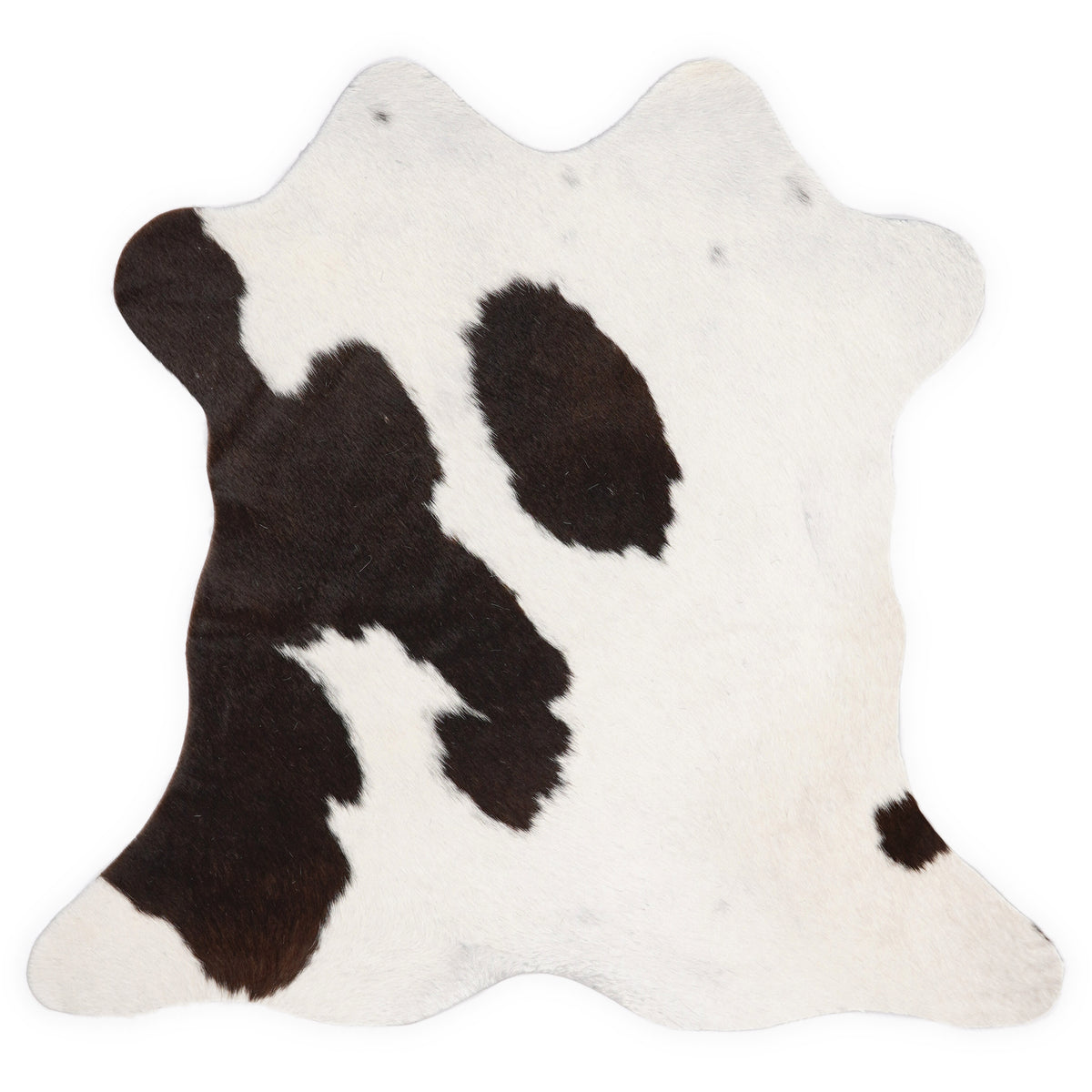 Mini cowhide of about 70 × 70 cm, seen from above: the exact hide you receive