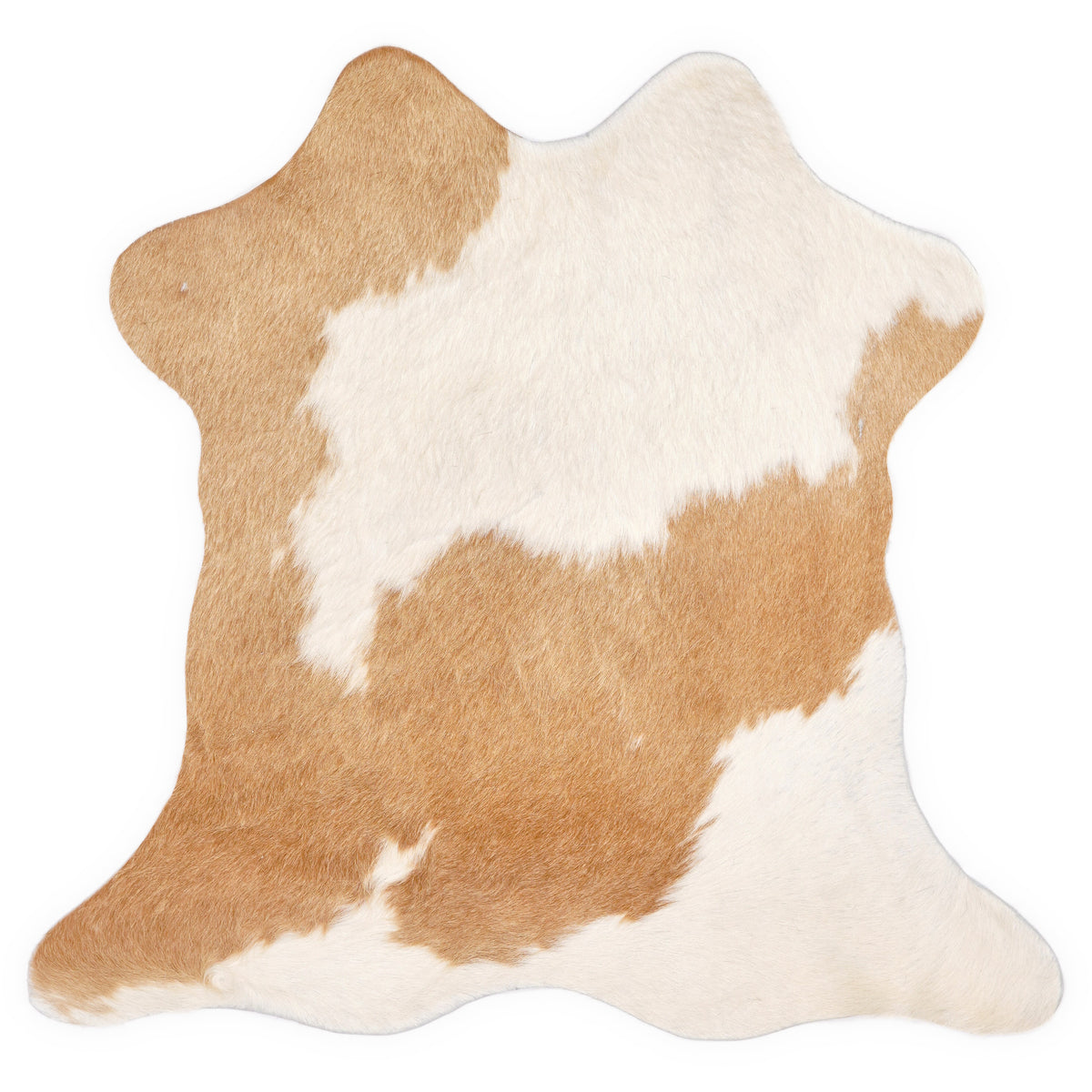 Mini cowhide of about 70 × 70 cm, seen from above: the exact hide you receive