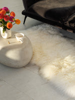 White Stitched Sheepskin Rug XXXXL