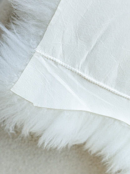 White Stitched Sheepskin Rug XXXXL