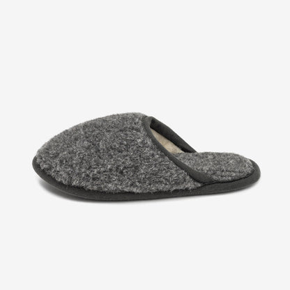 Granite merino slipper from the side