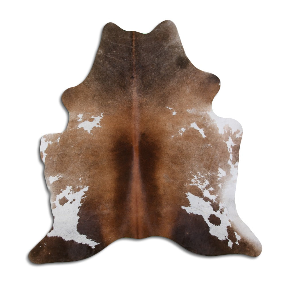 Brown & White Cowhide Rug L