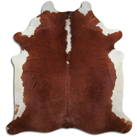 Brown & White Cowhide Rug XXL
