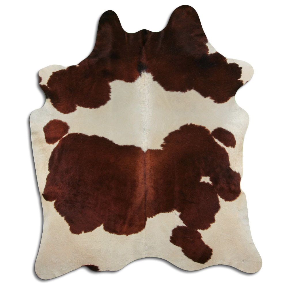 Brown & White Cowhide Rug XXL