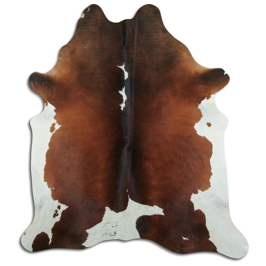Brown & White Cowhide Rug XXL
