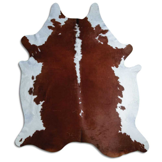 Brown & White Cowhide Rug XXXL