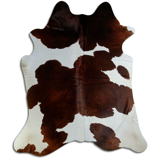 Brown & White Cowhide Rug XXL